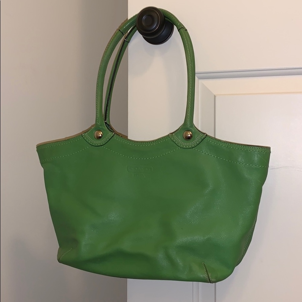 Authentic Leather Green Coach Purse